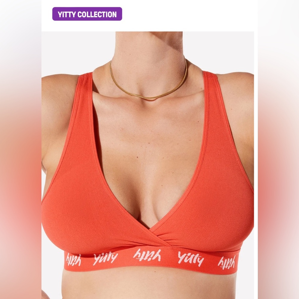 Fabletics orange yitty sports bra